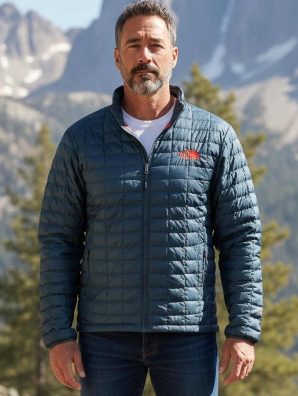 The North Face Men's Thermoball Full Zip Puffer Jacket XXL Teal & Orange